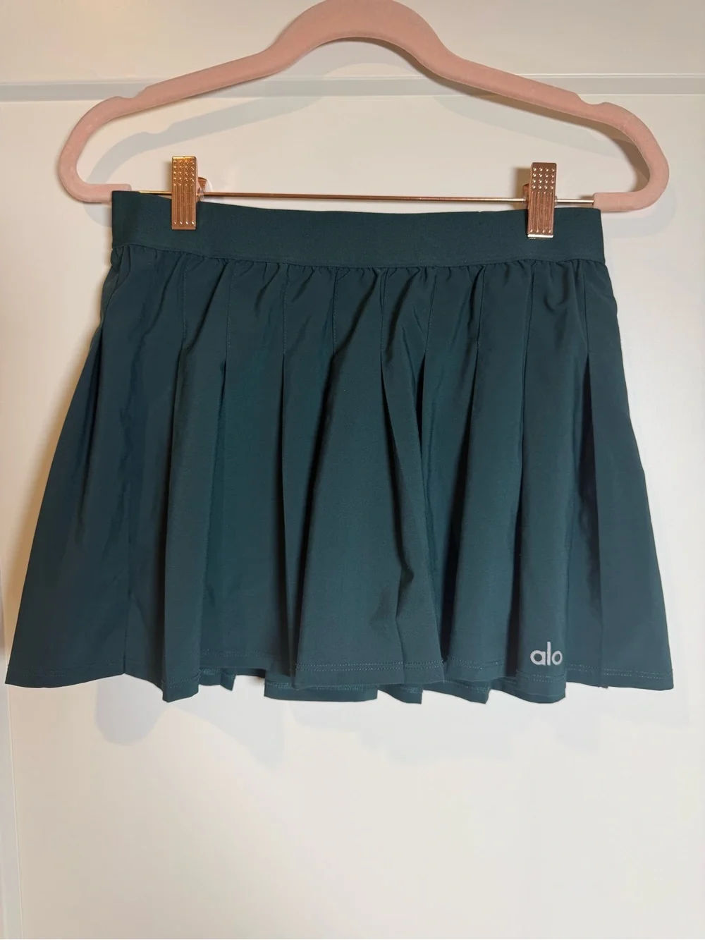 Alo Yoga Pleated Tennis Skirt with Built-In Shorts | Dark Teal | Size Small